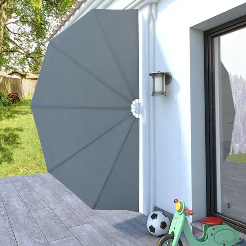 Sammenklappelig sidemarkise til terrasse grå 160 cm