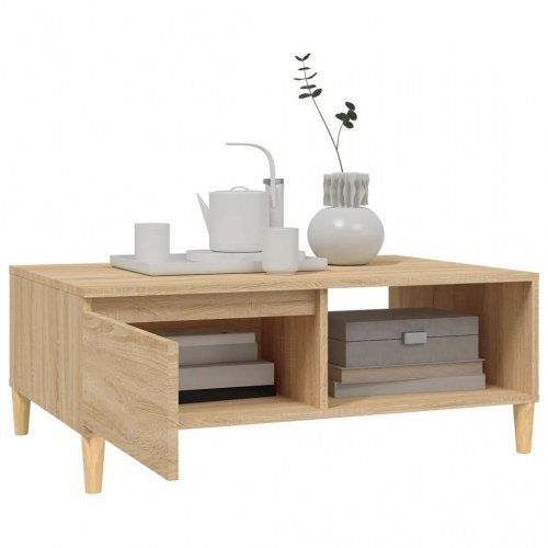 Sofabord 90x60x35 cm konstrueret træ sonoma-eg