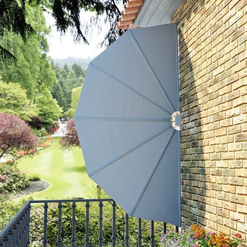 Sammenklappelig sidemarkise til terrasse grå 160 cm