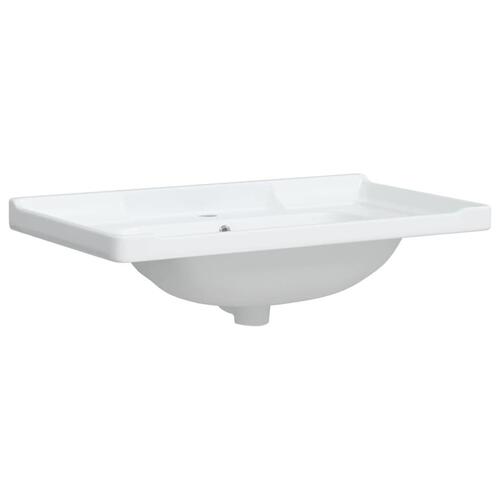 Badeværelsesvask 81x48x23 cm rektangulær keramisk hvid