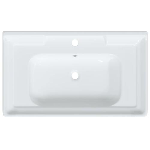 Badeværelsesvask 81x48x23 cm rektangulær keramisk hvid