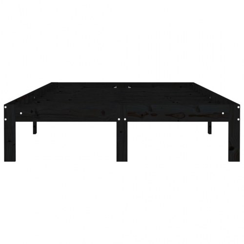 Sengeramme 120x200 cm massivt fyrretræ sort