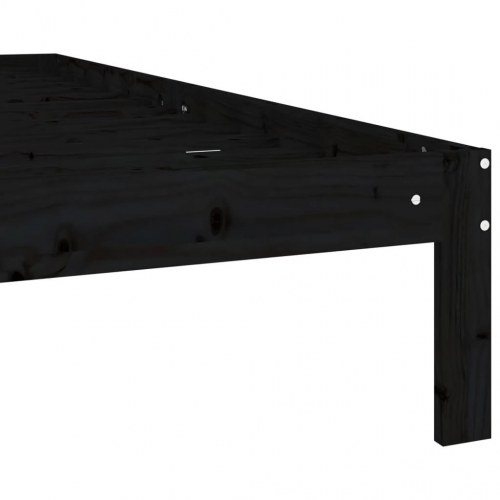 Sengeramme 120x200 cm massivt fyrretræ sort