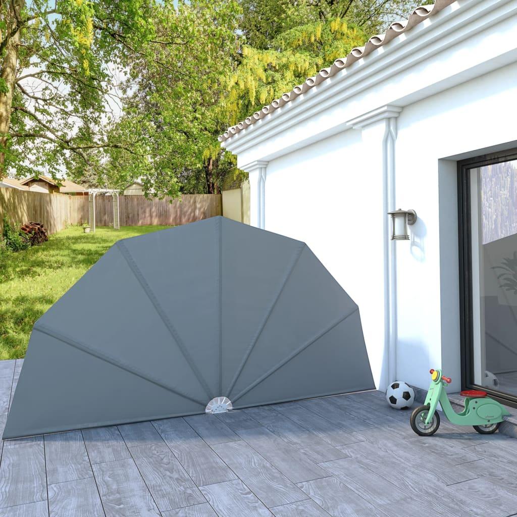 Sammenklappelig sidemarkise til terrasse grå 200 cm