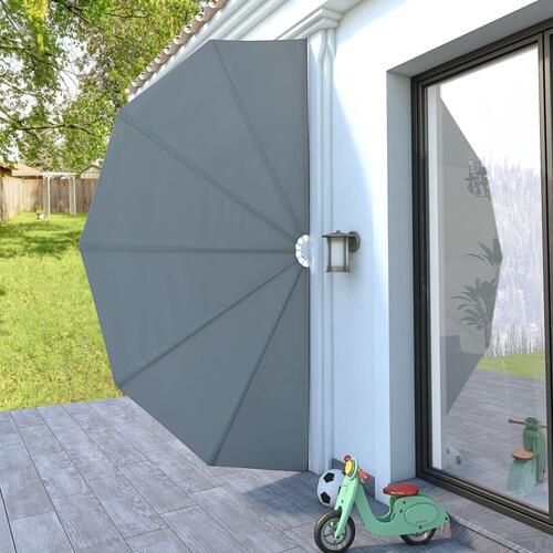 Sammenklappelig sidemarkise til terrasse grå 200 cm