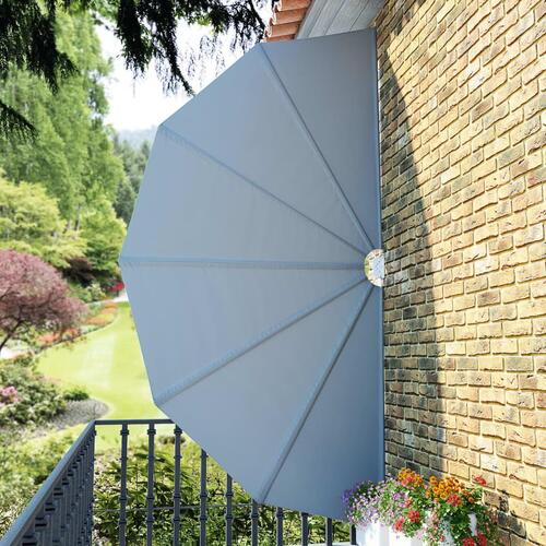 Sammenklappelig sidemarkise til terrasse grå 200 cm