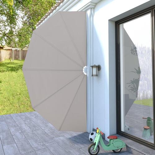 Sammenklappelig sidemarkise til terrasse cremefarvet 200 cm