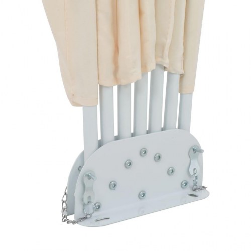 Sammenklappelig sidemarkise til terrasse cremefarvet 200 cm