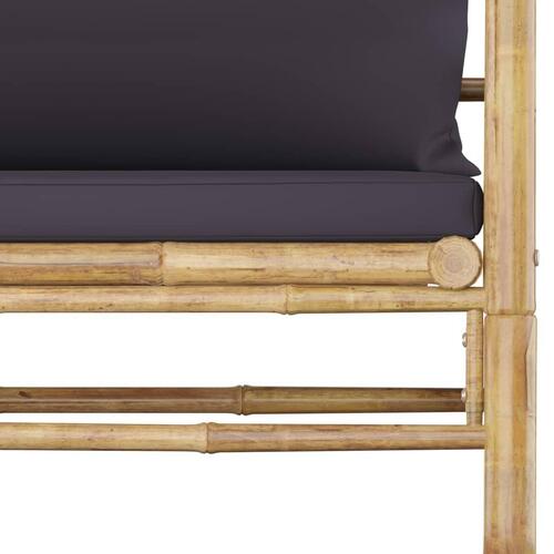 Havesofa med mørkegrå hynder bambus