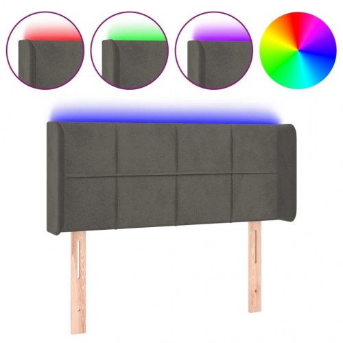 Sengegavl med LED-lys 93 x 16 x 78/88 cm - mørkegrå