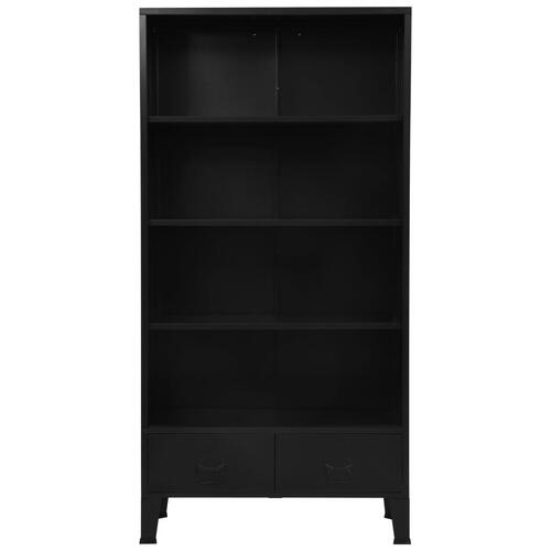 Bogreol industriel 90 x 40 x 180 cm stål sort