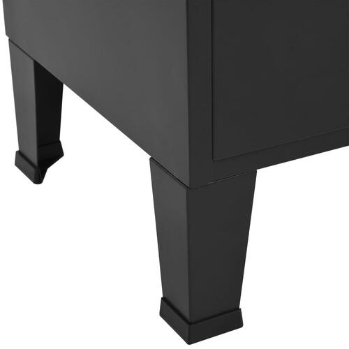 Bogreol industriel 90 x 40 x 180 cm stål sort