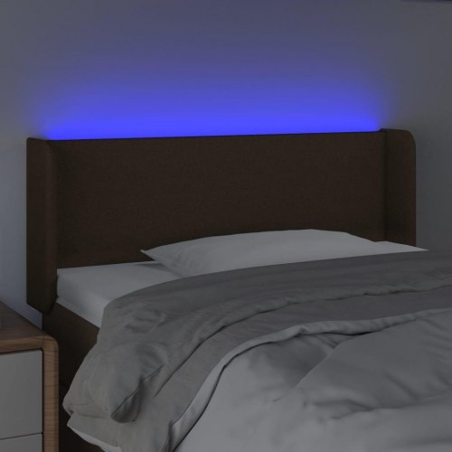 Sengegavl med LED-lys 103 x 16 x 78/88 cm - mørkebrun