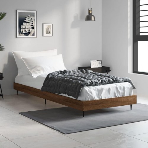 Sengeramme 75×190 cm i brunt eg - konstrueret træ, uden madras