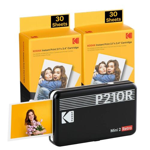 Fotoprinter Kodak MINI 2 RETRO P210RB60 Sort