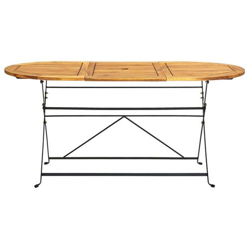 Havebord 160x85x74 cm massivt akacietræ oval