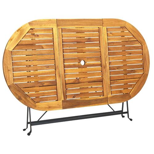 Havebord 160x85x74 cm massivt akacietræ oval