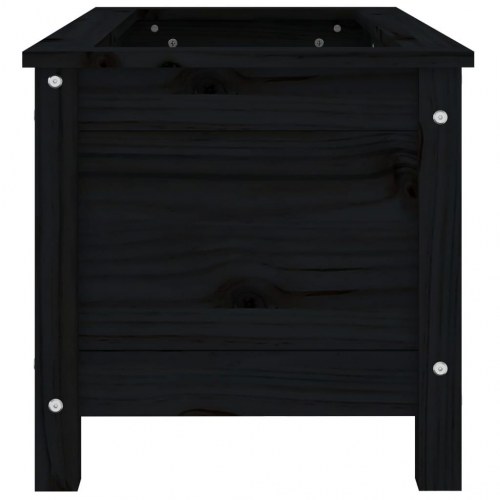 Plantekasse 82,5x40x39 cm massivt fyrretræ sort