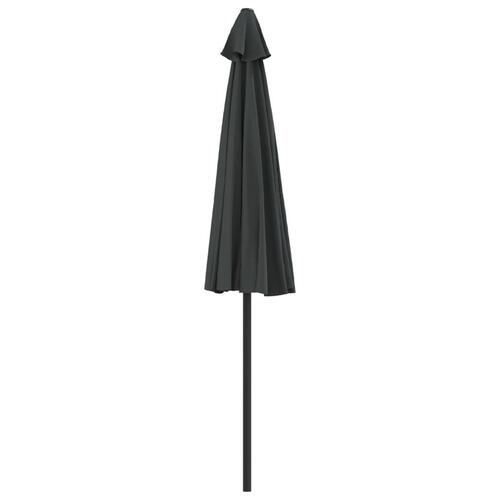 Balkonparasol med aluminumsstang antracitgrå 270 x 144 cm halv