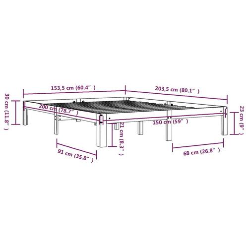Sengeramme 150x200 cm King Size massivt træ sort