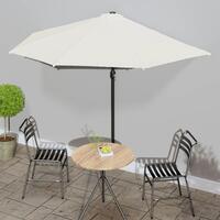 Balkonparasol med aluminumsstang sandfarvet 300 x 155 cm halv