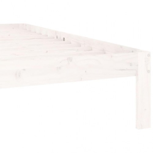 Sengeramme 160 x 200 cm i massivt fyrretræ - hvid