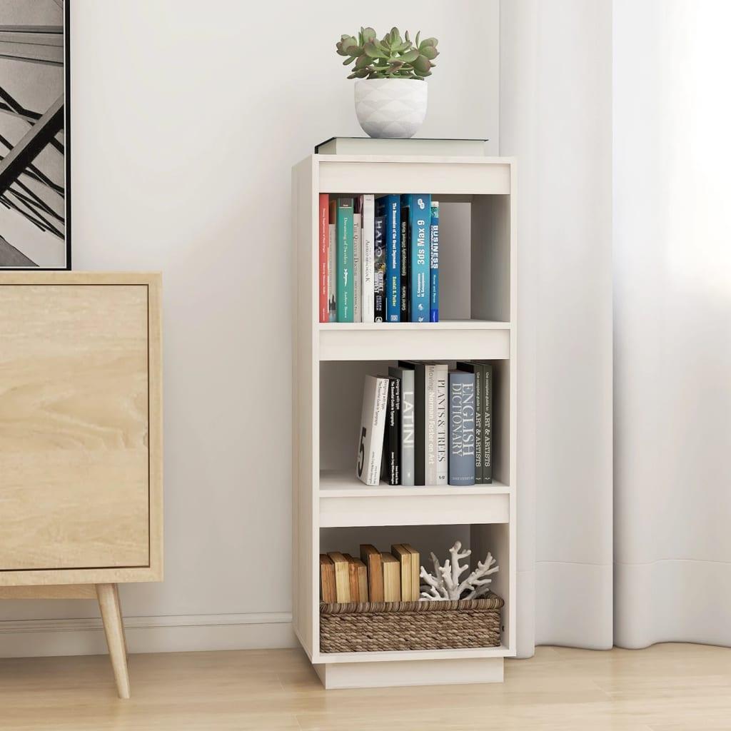Bogreol/rumdeler 40x35x103 cm massivt fyrretræ hvid