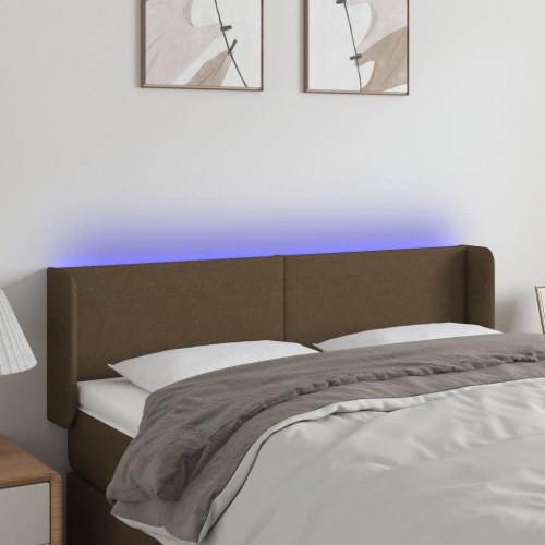 Sengegavl med LED-lys 147 x 16 x 78/88 cm - mørkebrun