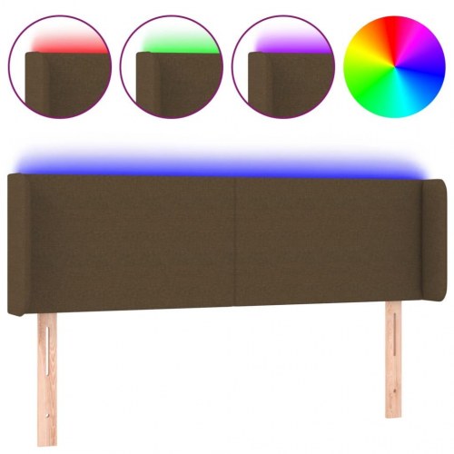 Sengegavl med LED-lys 147 x 16 x 78/88 cm - mørkebrun
