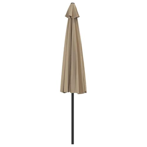 Balkonparasol med aluminumsstang gråbrun 300 x 155 cm halv