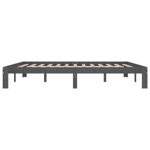 Sengestel 180x200 cm Super King massivt fyrretræ grå