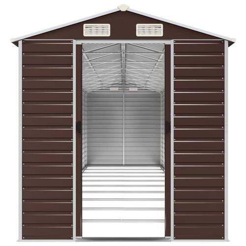 Haveskur 191x895x198 cm galvaniseret stål brun