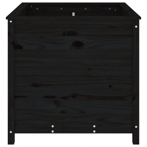 Plantekasse 82,5x82,5x78 cm massivt fyrretræ sort
