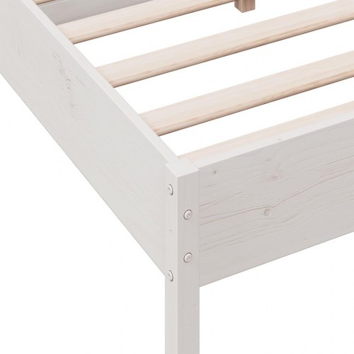 Sengeramme uden madras 140 x 190 cm massivt fyrretræ - hvid