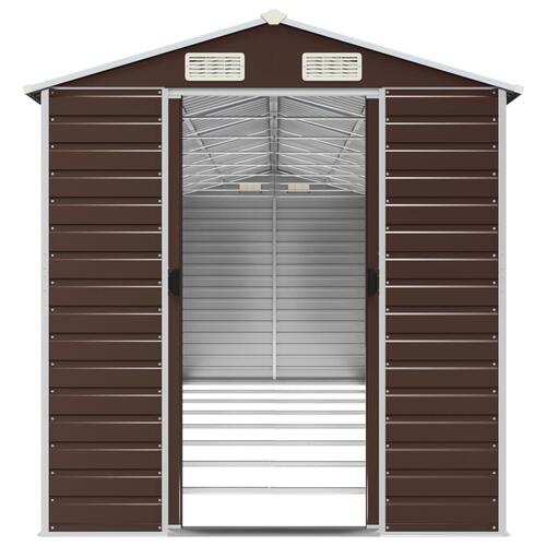 Haveskur 191x725x198 cm galvaniseret stål brun