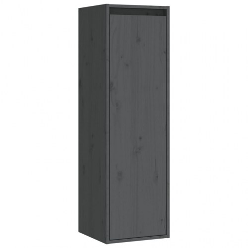 Vægskabe 2 stk. 30x30x100 cm massivt fyrretræ grå