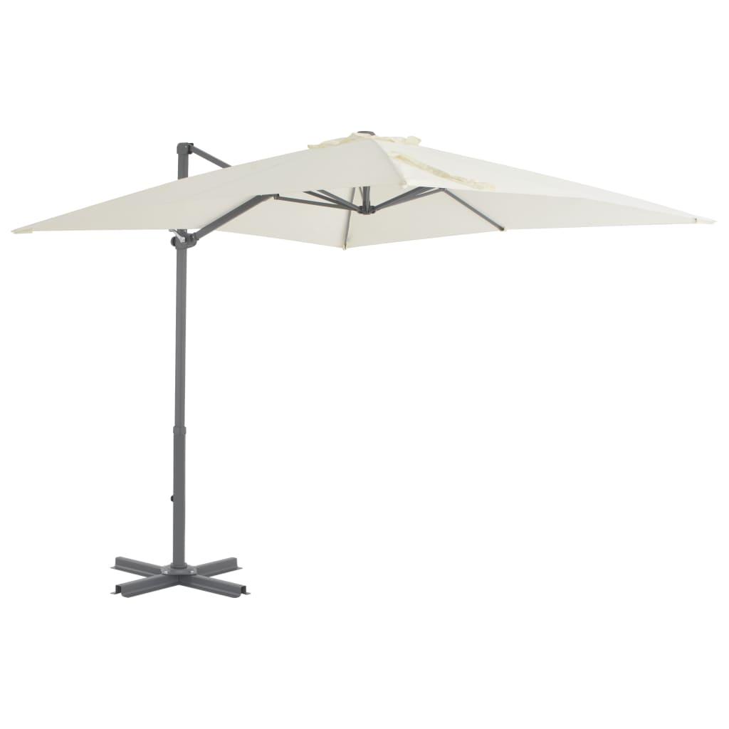 Hængeparasol med aluminiumsstang 250 x 250 cm sandfarvet