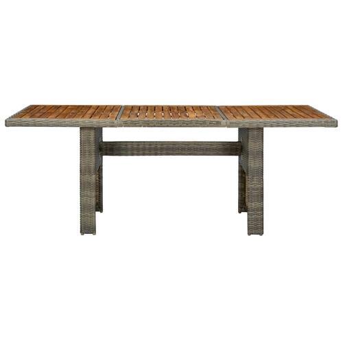 Havebord polyrattan og massivt akacietræ brun
