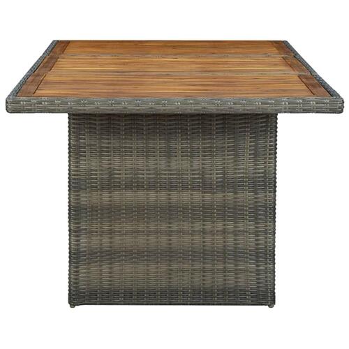 Havebord polyrattan og massivt akacietræ brun
