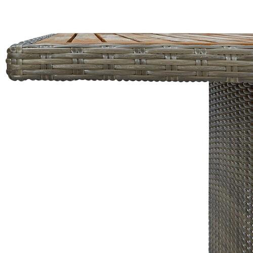 Havebord polyrattan og massivt akacietræ brun