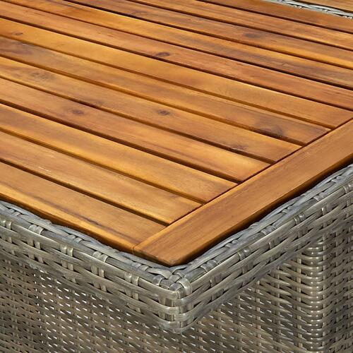 Havebord polyrattan og massivt akacietræ brun