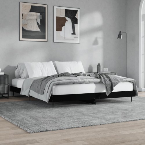 Sengestel 120x200 cm konstrueret træ sort