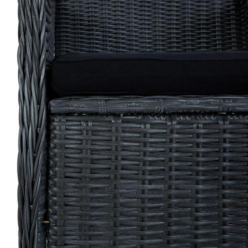 Havestole med hynder 2 stk. polyrattan mørkegrå