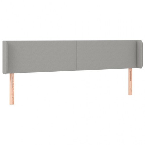 Sengegavl med LED-lys i stof 183 x 16 x 78/88 cm - lysegrå