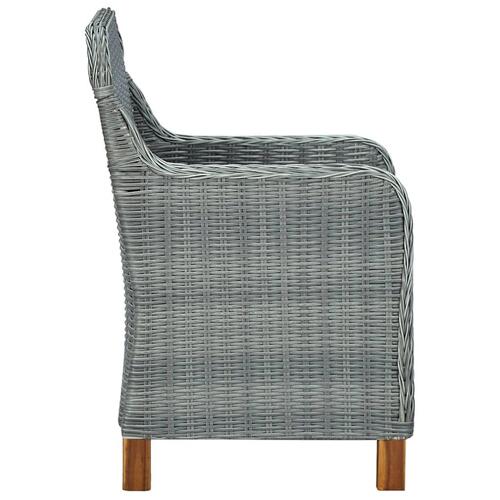 Havestole med hynder 2 stk. polyrattan lysegrå
