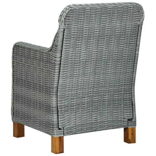 Havestole med hynder 2 stk. polyrattan lysegrå