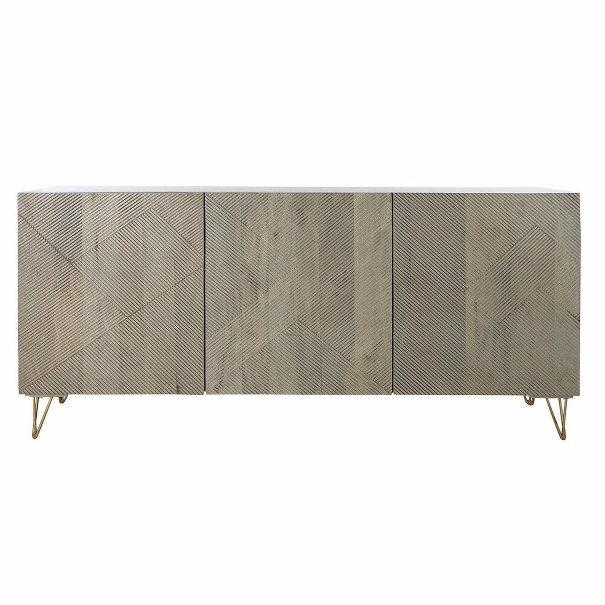 Skænk i mangotræ og metal - grå/gylden 160 × 45 × 75 cm
