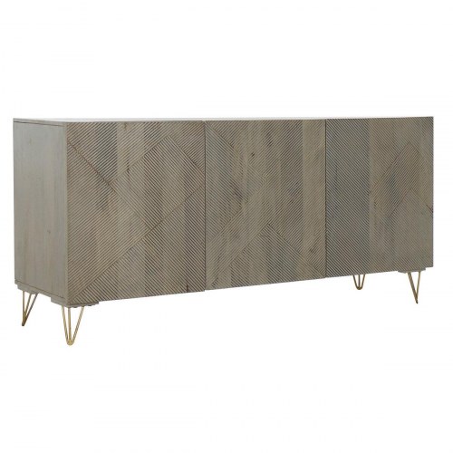 Skænk i mangotræ og metal - grå/gylden 160 × 45 × 75 cm