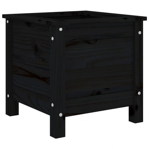 Plantekasse 40×40×39 cm i massivt fyrretræ - sort