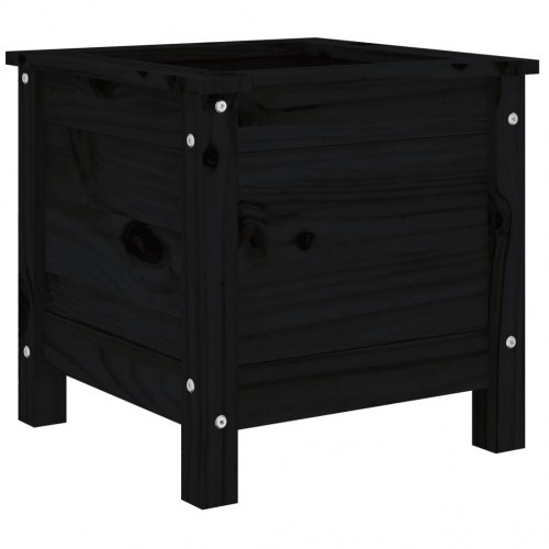 Plantekasse 40×40×39 cm i massivt fyrretræ - sort